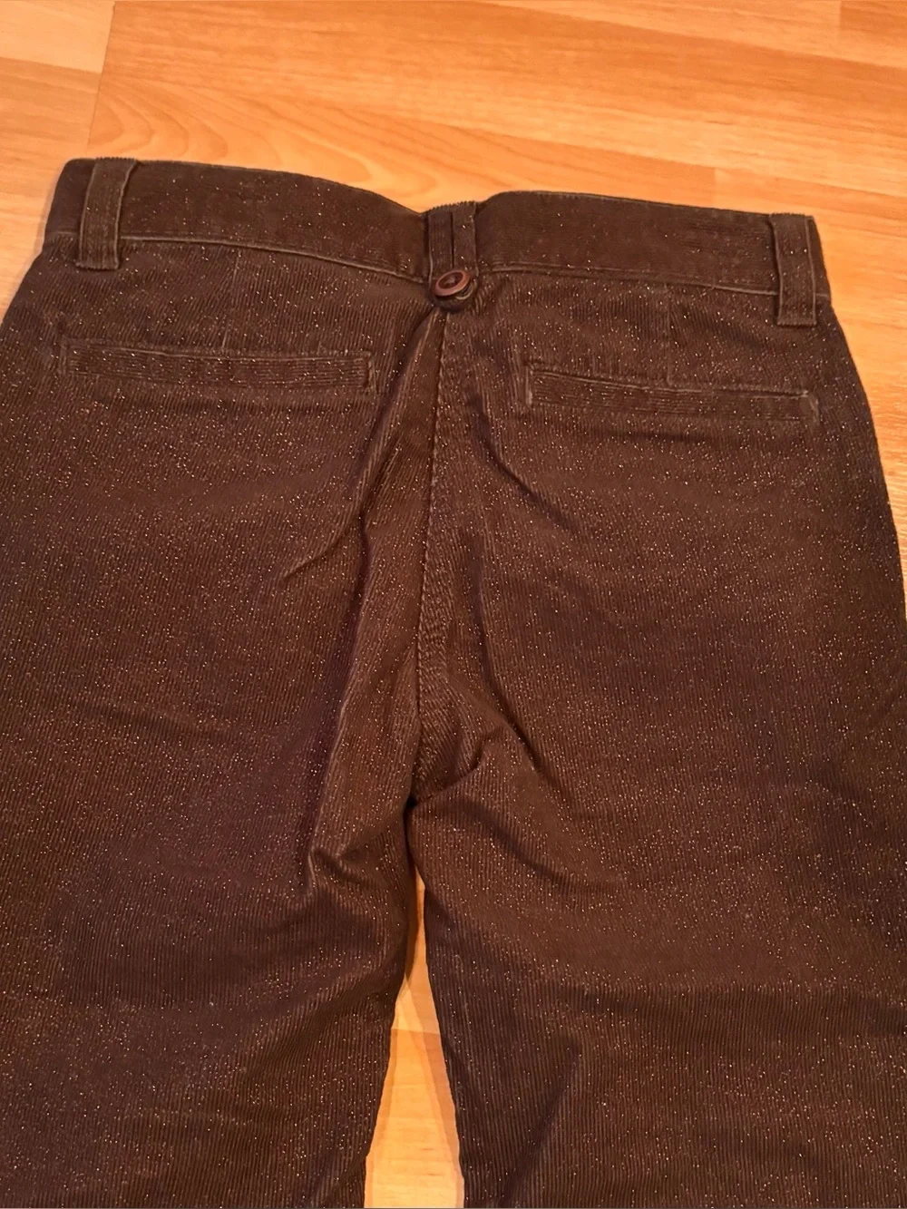 Gymboree Y2K Brown Sparkly Flare Corduroy Pants